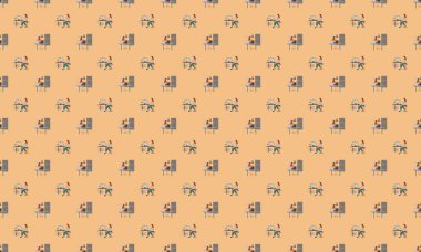 Farklı aksesuarlara sahip renkli arkaplan