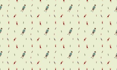 Farklı aksesuarlara sahip renkli arkaplan