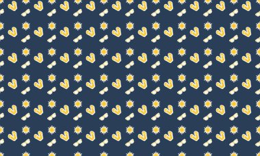 Farklı aksesuarlara sahip renkli arkaplan