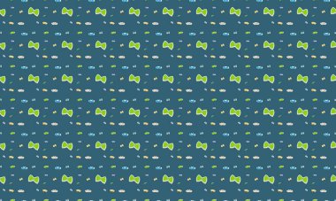 Farklı aksesuarlara sahip renkli arkaplan