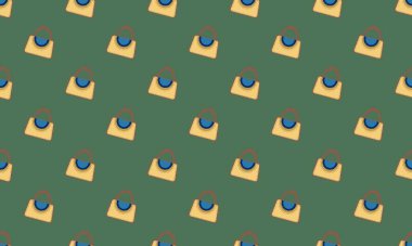 Farklı aksesuarlara sahip renkli arkaplan