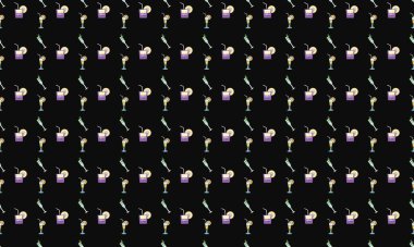 Farklı aksesuarlara sahip renkli arkaplan