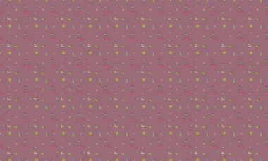 Farklı aksesuarlara sahip renkli arkaplan