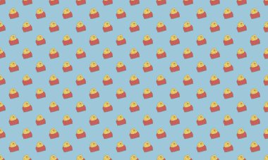 Farklı aksesuarlara sahip renkli arkaplan