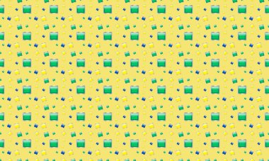 Farklı aksesuarlara sahip renkli arkaplan