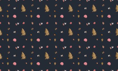 Farklı aksesuarlara sahip renkli arkaplan