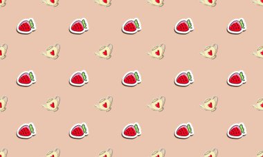 Farklı aksesuarlara sahip renkli arkaplan