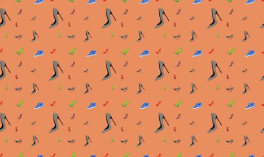 Farklı aksesuarlara sahip renkli arkaplan