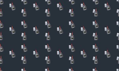 Farklı aksesuarlara sahip renkli arkaplan