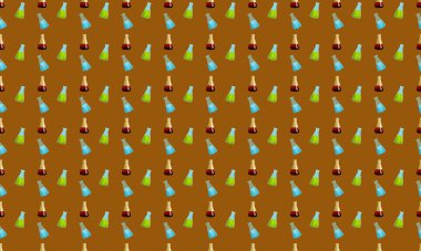 Farklı aksesuarlara sahip renkli arkaplan