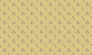 Farklı aksesuarlara sahip renkli arkaplan