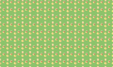 Farklı aksesuarlara sahip renkli arkaplan