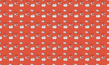 Farklı aksesuarlara sahip renkli arkaplan