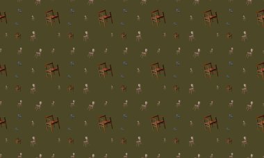 Farklı aksesuarlara sahip renkli arkaplan