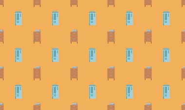 Farklı aksesuarlara sahip renkli arkaplan