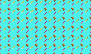 Farklı aksesuarlara sahip renkli arkaplan