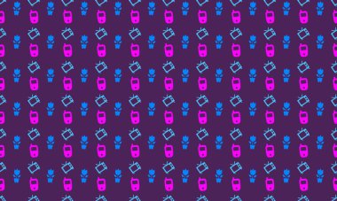 Farklı aksesuarlara sahip renkli arkaplan