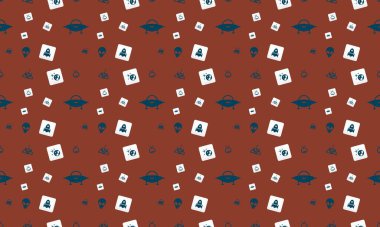 Farklı aksesuarlara sahip renkli arkaplan