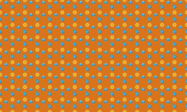 Farklı aksesuarlara sahip renkli arkaplan