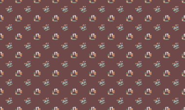 Farklı aksesuarlara sahip renkli arkaplan