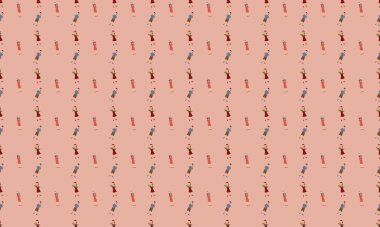 Farklı aksesuarlara sahip renkli arkaplan