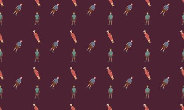 Farklı aksesuarlara sahip renkli arkaplan