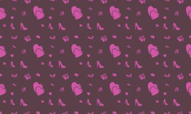 Farklı aksesuarlara sahip renkli arkaplan