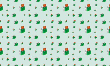 Farklı aksesuarlara sahip renkli arkaplan