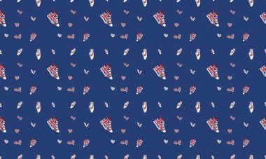 Farklı aksesuarlara sahip renkli arkaplan