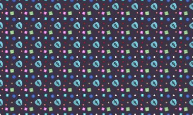 Farklı aksesuarlara sahip renkli arkaplan