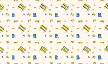 Farklı aksesuarlara sahip renkli arkaplan