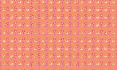 Farklı aksesuarlara sahip renkli arkaplan