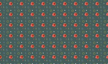 Farklı aksesuarlara sahip renkli arkaplan