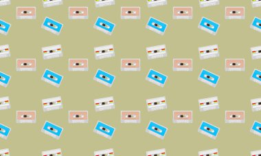 Farklı aksesuarlara sahip renkli arkaplan