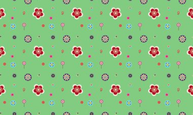 Farklı aksesuarlara sahip renkli arkaplan