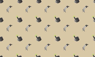 Farklı aksesuarlara sahip renkli arkaplan