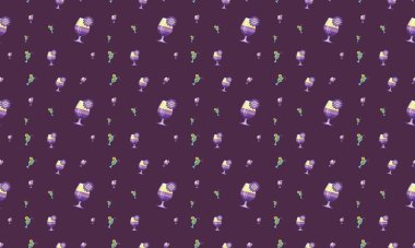 Farklı aksesuarlara sahip renkli arkaplan