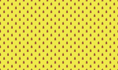 Farklı aksesuarlara sahip renkli arkaplan