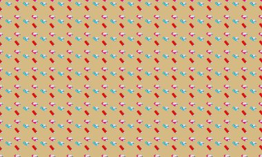 Farklı aksesuarlara sahip renkli arkaplan