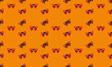 Farklı aksesuarlara sahip renkli arkaplan