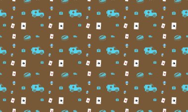 Farklı aksesuarlara sahip renkli arkaplan