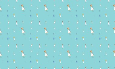 Farklı aksesuarlara sahip renkli arkaplan