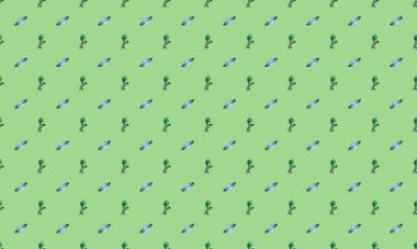 Farklı aksesuarlara sahip renkli arkaplan