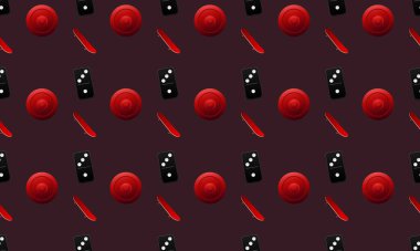 Farklı aksesuarlara sahip renkli arkaplan