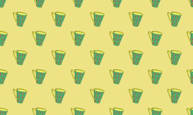 Farklı aksesuarlara sahip renkli arkaplan