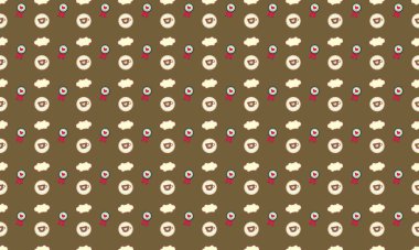 Farklı aksesuarlara sahip renkli arkaplan