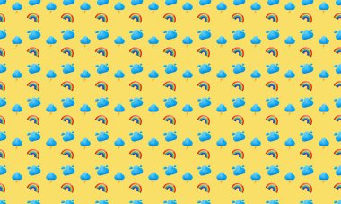 Farklı aksesuarlara sahip renkli arkaplan