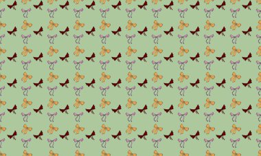 Farklı aksesuarlara sahip renkli arkaplan