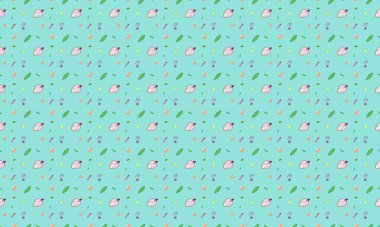 Farklı aksesuarlara sahip renkli arkaplan