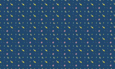 Farklı aksesuarlara sahip renkli arkaplan